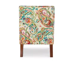 Danna Multicolor Upholstered Paisley Curved Back Slipper Chair -Franklin Sales Store 810543301 5