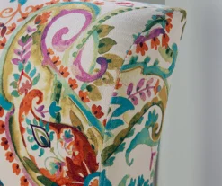 Danna Multicolor Upholstered Paisley Curved Back Slipper Chair -Franklin Sales Store 810543301 7