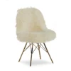 Layton Cream & Gold Faux Fur Chair -Franklin Sales Store 810543311 1