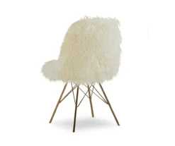 Layton Cream & Gold Faux Fur Chair -Franklin Sales Store 810543311 3