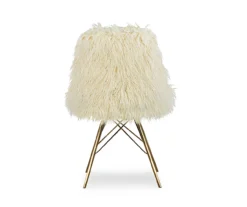 Layton Cream & Gold Faux Fur Chair -Franklin Sales Store 810543311 4