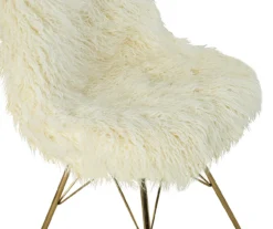 Layton Cream & Gold Faux Fur Chair -Franklin Sales Store 810543311 5