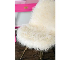 Layton Cream & Gold Faux Fur Chair -Franklin Sales Store 810543311 6