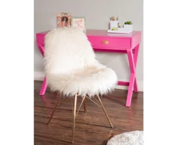 Layton Cream & Gold Faux Fur Chair -Franklin Sales Store 810543311 7
