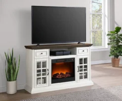 60" White 2-Tone Electric Fireplace Console -Franklin Sales Store 810570730 41