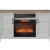54" 2-Tone Shutter Door Electric Fireplace Console 2 54" 2-Tone Shutter Door Electric Fireplace Console -Franklin Sales Store 810571321 A0