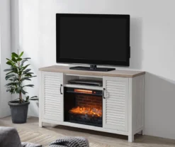 54" 2-Tone Shutter Door Electric Fireplace Console 12 54" 2-Tone Shutter Door Electric Fireplace Console -Franklin Sales Store 810571321 A8 02