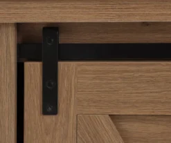 60" Light Brown Oak Barn Door Melamine Electric Fireplace 9 60" Light Brown Oak Barn Door Melamine Electric Fireplace -Franklin Sales Store 810571322 2