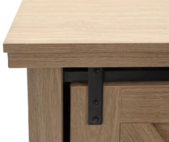 60" Light Brown Oak Barn Door Melamine Electric Fireplace 10 60" Light Brown Oak Barn Door Melamine Electric Fireplace -Franklin Sales Store 810571322 3