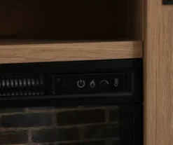 60" Light Brown Oak Barn Door Melamine Electric Fireplace 11 60" Light Brown Oak Barn Door Melamine Electric Fireplace -Franklin Sales Store 810571322 4