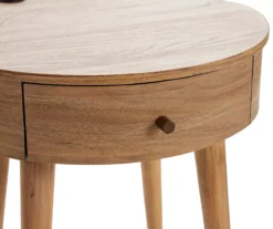 Medium Mango Round Side Table With USB Charging 9 Medium Mango Round Side Table With USB Charging -Franklin Sales Store 810587515 3