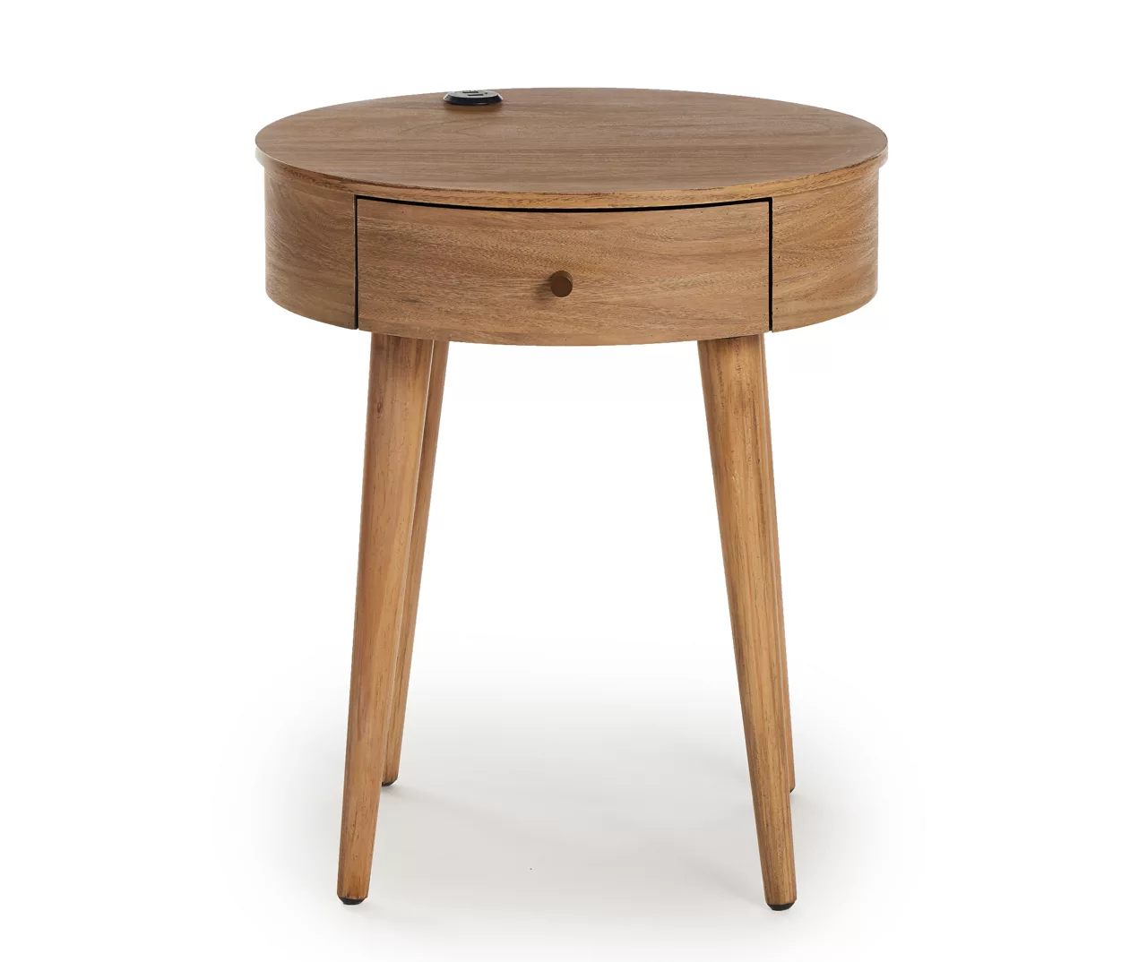 Medium Mango Round Side Table With USB Charging 3 Medium Mango Round Side Table With USB Charging