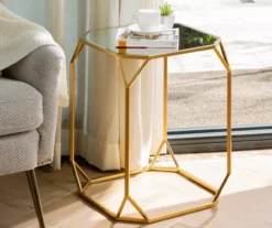 Gold Glass Top 2-Piece Nesting Side Table Set -Franklin Sales Store 810598721 A0 4