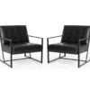 Glitzhome Modern Industrial Faux Leather Accent Chairs, 2-Pack 2 Glitzhome Modern Industrial Faux Leather Accent Chairs, 2-Pack -Franklin Sales Store 810598914 A0 1