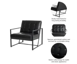 Glitzhome Modern Industrial Faux Leather Accent Chairs, 2-Pack -Franklin Sales Store 810598914 A0 7