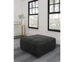 Bilgray Black Faux Leather Oversize Accent Ottoman -Franklin Sales Store 810612225 5
