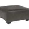 Aberton Gray Faux Leather Oversize Accent Ottoman -Franklin Sales Store 810612302 1