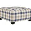 Meggett Blue & Beige Plaid Oversize Accent Ottoman 1 Meggett Blue & Beige Plaid Oversize Accent Ottoman -Franklin Sales Store 810612370 1