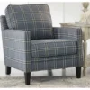 Traemore Blue Check Accent Chair -Franklin Sales Store 810612411