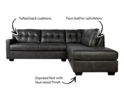 Signature Design By Ashley Battstone Steel Faux Leather Sectional -Franklin Sales Store 810613200 810613201 X0 1 1