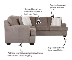 Broyhill McRay Pewter Sectional 13 Broyhill McRay Pewter Sectional -Franklin Sales Store 810613210 810613211 X0 1 1