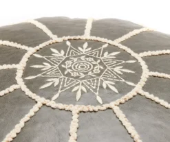 Moroccan Vegan Leather Pouf -Franklin Sales Store 810617353 A8