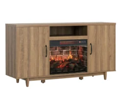 60" Modern Tan Electric Fireplace Console -Franklin Sales Store 810617759 A0 2