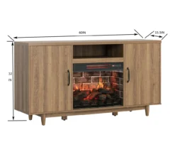 60" Modern Tan Electric Fireplace Console -Franklin Sales Store 810617759 A6