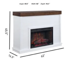 62" White Shiplap Grand Electric Fireplace -Franklin Sales Store 810617760 A6 1