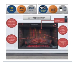 62" White Shiplap Grand Electric Fireplace -Franklin Sales Store 810617760 M7