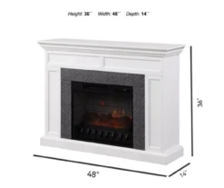 48" Faux Herringbone Mantel Electric Fireplace -Franklin Sales Store 810617761 A6 1