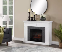 48" Faux Herringbone Mantel Electric Fireplace -Franklin Sales Store 810617761 B0 2