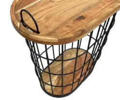 Metal Storage Table With Acacia Lid -Franklin Sales Store 810617764 A0 4