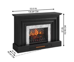 53.5" Black Petite Grand Electric Fireplace Console -Franklin Sales Store 810617767 A6