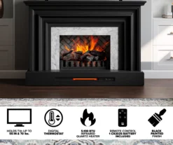 53.5" Black Petite Grand Electric Fireplace Console -Franklin Sales Store 810617767 M7
