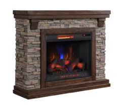 50" Madison Pine & Faux Stone Electric Fireplace -Franklin Sales Store 810620258 A0 2