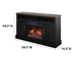 59.5" Black CoolGlow Electric Fireplace & Fan Console -Franklin Sales Store 810620259 A6
