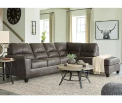 Signature Design By Ashley Navi Smoke Faux Leather Sectional With Right-Facing Chaise 9 Signature Design By Ashley Navi Smoke Faux Leather Sectional With Right-Facing Chaise -Franklin Sales Store combo760011 3