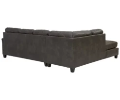 Signature Design By Ashley Navi Smoke Faux Leather Sleeper Sectional With Left-Facing Chaise -Franklin Sales Store combo760012 2
