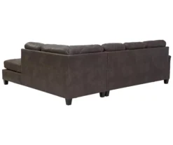 Signature Design By Ashley Navi Smoke Faux Leather Sleeper Sectional With Right-Facing Chaise -Franklin Sales Store combo760013 2