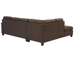 Signature Design By Ashley Navi Chestnut Faux Leather Sectional With Left-Facing Chaise -Franklin Sales Store combo760014 2