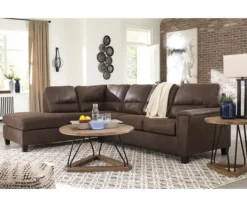 Signature Design By Ashley Navi Chestnut Faux Leather Sleeper Sectional With Left-Facing Chaise -Franklin Sales Store combo760016 4