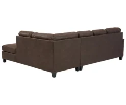 Signature Design By Ashley Navi Chestnut Faux Leather Sleeper Sectional With Right-Facing Chaise 10 Signature Design By Ashley Navi Chestnut Faux Leather Sleeper Sectional With Right-Facing Chaise -Franklin Sales Store combo760017 3