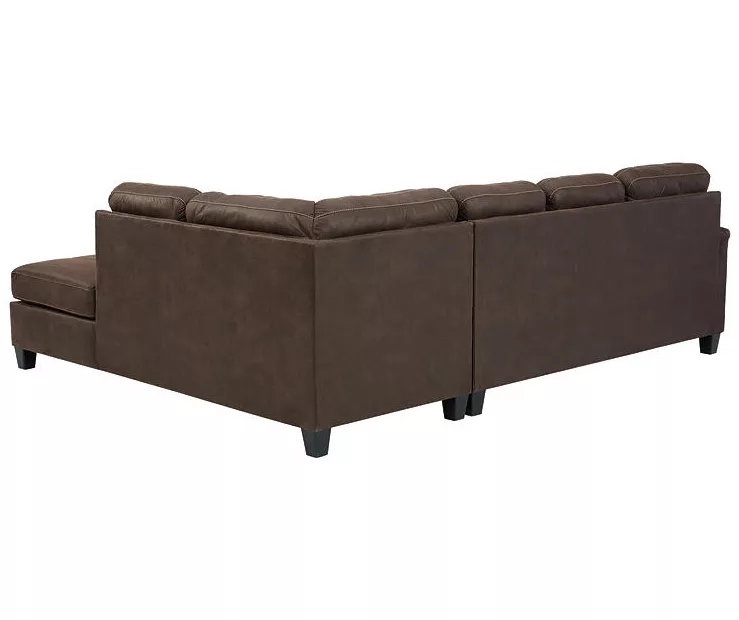 Signature Design By Ashley Navi Chestnut Faux Leather Sleeper Sectional With Right-Facing Chaise 6 Signature Design By Ashley Navi Chestnut Faux Leather Sleeper Sectional With Right-Facing Chaise - Image 4