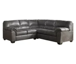 Signature Design By Ashley Bladen Slate 2-Piece Faux Leather Sectional With Left-Facing Loveseat