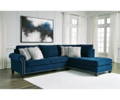 Signature Design By Ashley Trendle Blue Sectional With Right-Facing Chaise -Franklin Sales Store combo860083 1