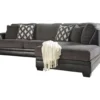 Signature Design By Ashley Kumasi Gray Faux Leather Sectional With Right-Facing Chaise -Franklin Sales Store combo870008